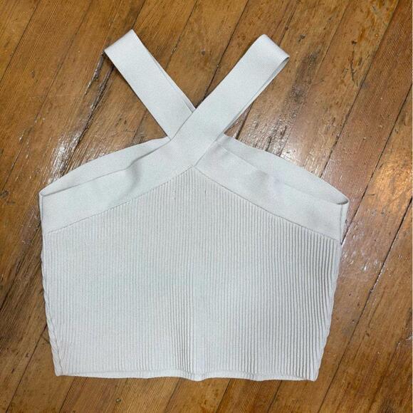 Aritzia Babaton Sculpt Knit Criss Cross Cropped Ribbed Tank - Small - Picture 2 of 3